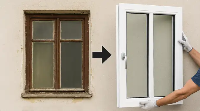 تعویض پنجره قدیمی با پنجره جدید