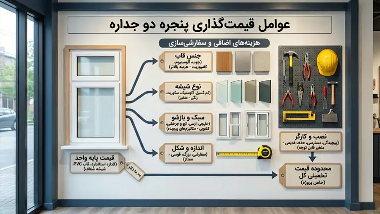 عوامل موثر در تعیین قمیت پنجره دوجداره