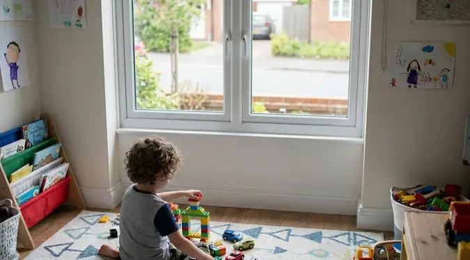 پنجره دوجداره اتاق کودک